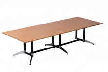 Typhoon Boardroom Table TTR3212 3200 X 1200. Black And Chrome Frame. White, Beech, Cherry, Oak